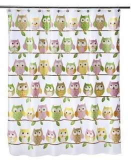 Owls On The Line Owl Bird PEVA Bathroom Shower Curtain  