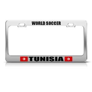 Tunisia Flag World Soccer Metal license plate frame Tag Holder