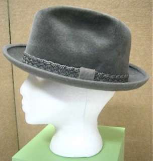   50s 60s Stetson Gray Fur Felt Velour Fedora Hat Sz 7 Mint  