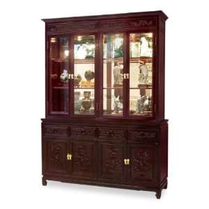  60 Rosewood Imperial Dragon Design China Cabinet