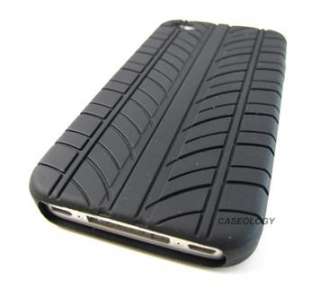 BLACK TIRE TREAD SOFT SILICONE RUBBER GEL SKIN CASE COVER AT&T APPLE 