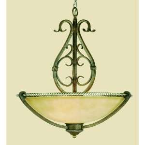 AF Lighting 4924 3P Bronze Crackle with Roped Pewter Accents Wentworth 