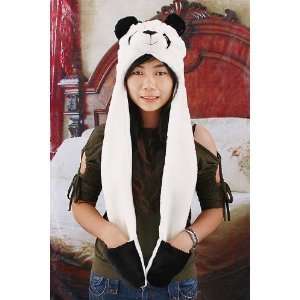   Panda Animal Hat/Cap with Long Scarf/Mittens 3in1 