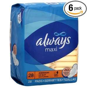  Always Maxi Overnight With Flexi wings, 28 Count Packages 