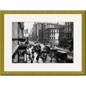   Framed/Matted Print 17x23, Broad Street, New York City