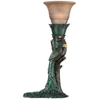  Dale Tiffany 0073 Globe Peacock Table Lamp, Antique Bronze 