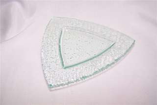 Light Green Glacier Glass Triangle Sushi Candle Plate  