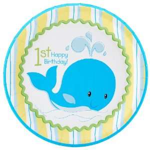  Whale of Fun 1st Birthday Dinner Plates (8) Party Supplies 