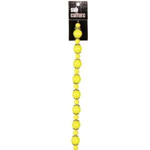  Subculture Beads 33/Pkg   Glass/Metal Caps Yellow Arts 