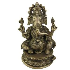    Sculpture Statue Hindu God Ganesh Metal Brass