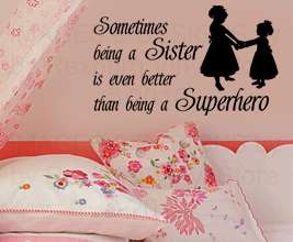   Art Saying Decor Quote Decal Lettering Sister Superhero B27  