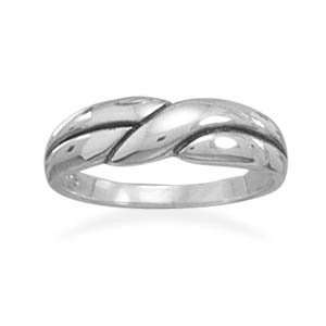  Oxidized Line Overlap Mens Ring Oxidized Silver Overlap Ring 