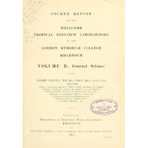  Report Of The Wellcome Tropical Research Laboratories At 