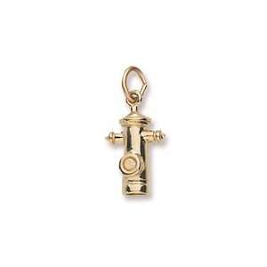 Fire Hydrant Charm in Yellow Gold