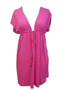 NICOLE MILLER NEW YORK HOODED SWIMSUIT COVER UP FUSCHIA COLORED SIZE L 