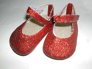 Red Glitter Doll Clothes Shoes fits American Girl  
