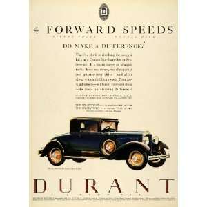 1929 Ad Durant Automobile Coupe Detroit Michigan Lansing Vehicle Car 
