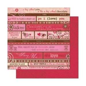 Bo Bunny Crazy Love Double Sided Heavy Weight Paper 12X12 Love Story 