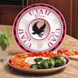 Utah Utes Ceramic Chip and Dip Serving Dish  Kitchen 