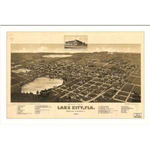 Historic Lake City, Florida, c. 1885 (L) Panoramic Map Poster Print 