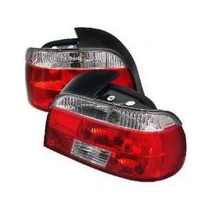  97 03 BMW E39 5 Series Euro Tail Lights   Red Clear 