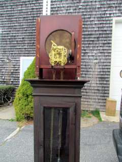 Antique Mahogany Waterbury Weight Driven Grandfather Clock  
