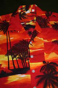 Vintage 1980s Hawaiian Aloha Cruise Tropical Floral Palms Casino Shirt 