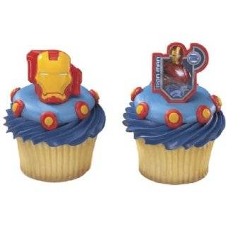 Iron Man Cake or Cupcake Toppers (12 Pack)