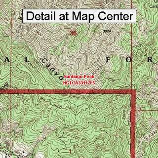 USGS Topographic Quadrangle Map   Santiago Peak, California (Folded 