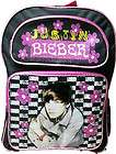 Justin Bieber Medium School Bag Pink Backpack   Checker Flower