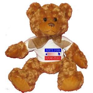  VOTE FOR HAMSTERS Plush Teddy Bear with WHITE T Shirt 