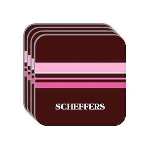 Personal Name Gift   SCHEFFERS Set of 4 Mini Mousepad Coasters (pink 