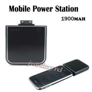 Black 1900mAh Portable Battery Charger for iPhone 4G 3G  