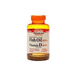  Sundown Fish Oil 1200 Mg + Vitamin D3 1000 Iu Softgels 