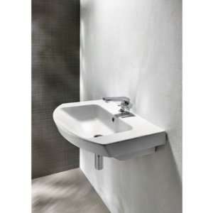 GSI 773211 Curved White Ceramic Wall Mounted or Vessel Bathroom Sink 