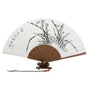  Painted Folding White Paper Bamboo Art Asian Oriental Black Chinese 