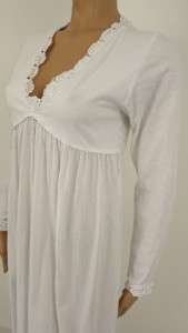 Peruvian Connection White Summer Dress Lace Trim womens medium 