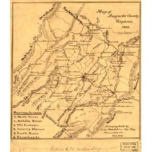 Civil War Map Map of Augusta County, Virginia, 1886 Autographed by Jed 