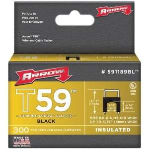  New   ARROW FASTENERS 591189BL BLACK T59 INSULATED STAPLES 