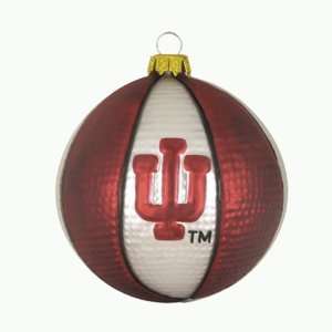   Hoosiers Glass Basketball Christmas Ornaments 3.5