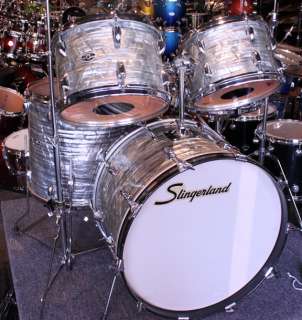 Vintage Slingerland Light Blue Pearl 5 Piece Drum Set Drums W/Vintage 