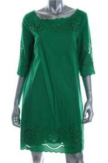 DKNY NEW Green Casual Dress BHFO Eyelet L  