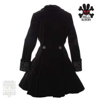 New Spin Doctor Black Velvet Victorian Goth/Emo Jacket /Coat Sizes 10 