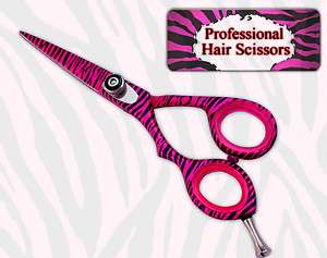 left handed professional hair dressing scissors shears PINK ZEBRA left 