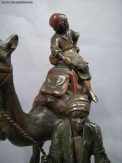  Rare Orientalist Antique Vienna Bronze 2 Figures and Camel  