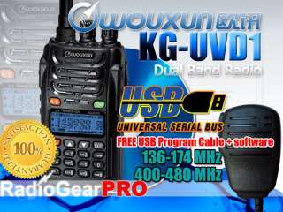 Wouxun KG UVD1P 136 174 400 480 MHz + USB +Shoulder mic  