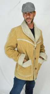   Marlboro Man SHERPA Faux Fur SUEDE LEATHER Exposed RANCHER Coat JACKET