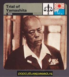 TRIAL OF GENERAL YAMASHITA Japan War Crimes WW2 CARD  