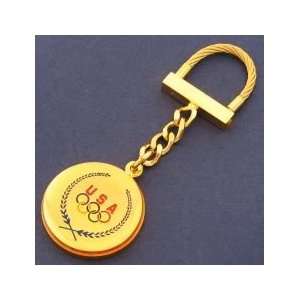 Gold USA Olympics Cable Lock Keychain 