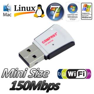   150mbps usb mini wireless wifi adapter for Windows Mac Linux  